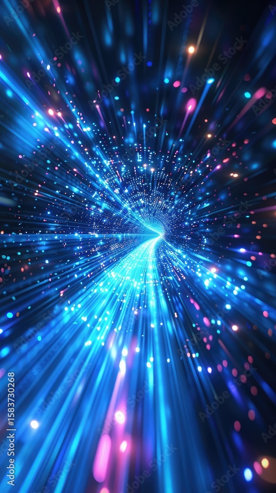 Naklejka premium Abstract blue and pink light burst