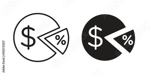 Dividend yield icons designed in filled, outline, line and stroke style