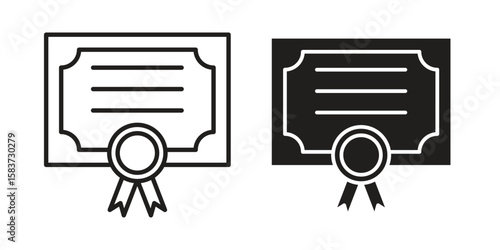 Diploma icons designed in filled, outline, line and stroke style