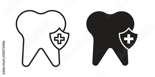 Dental insurance icons designed in filled, outline, line and stroke style