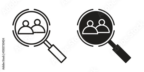 Demographics icons designed in filled, outline, line and stroke style