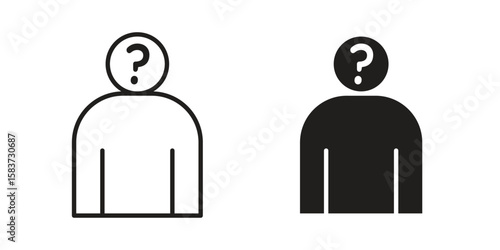 Curious human icons designed in filled, outline, line and stroke style