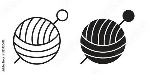 Crochet icons designed in filled, outline, line and stroke style