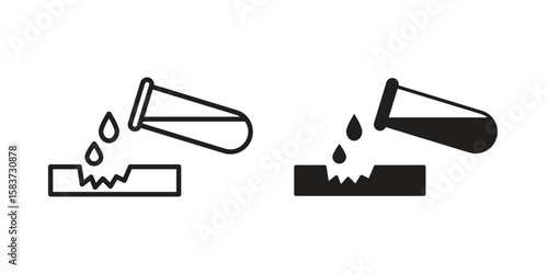 Corrosive substance icons designed in filled, outline, line and stroke style