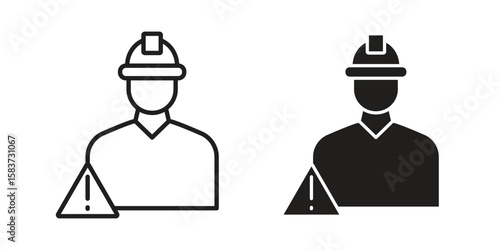 Construction risk icons designed in filled, outline, line and stroke style