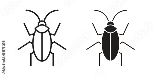 Cockroach icons designed in filled, outline, line and stroke style