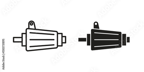 Car alternator icons designed in filled, outline, line and stroke style