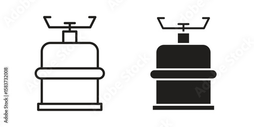Camping gas icons designed in filled, outline, line and stroke style