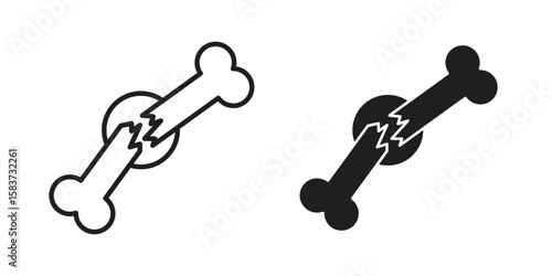 Broken bone icons designed in filled, outline, line and stroke style