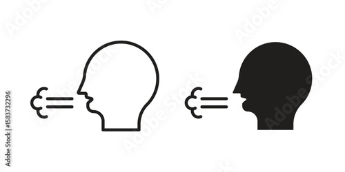 Breath icons designed in filled, outline, line and stroke style