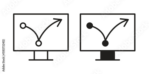 Bounce rate icons designed in filled, outline, line and stroke style