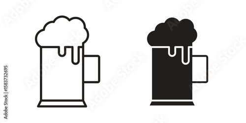 Beer icons designed in filled, outline, line and stroke style