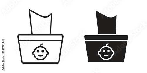 baby wipe icons designed in filled, outline, line and stroke style
