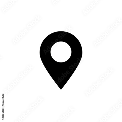Free Download location pin icon black and white isolated on white background  - GFXLoad