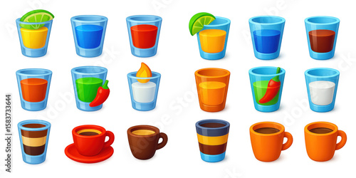 Vibrant 3D Shot Icons