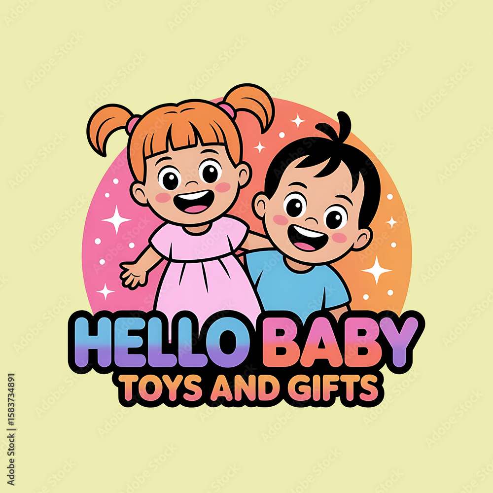 Playful Hello Baby Logo for Toy And Gift Shop Playful Hello Baby Logo for Toy And Gift Shop