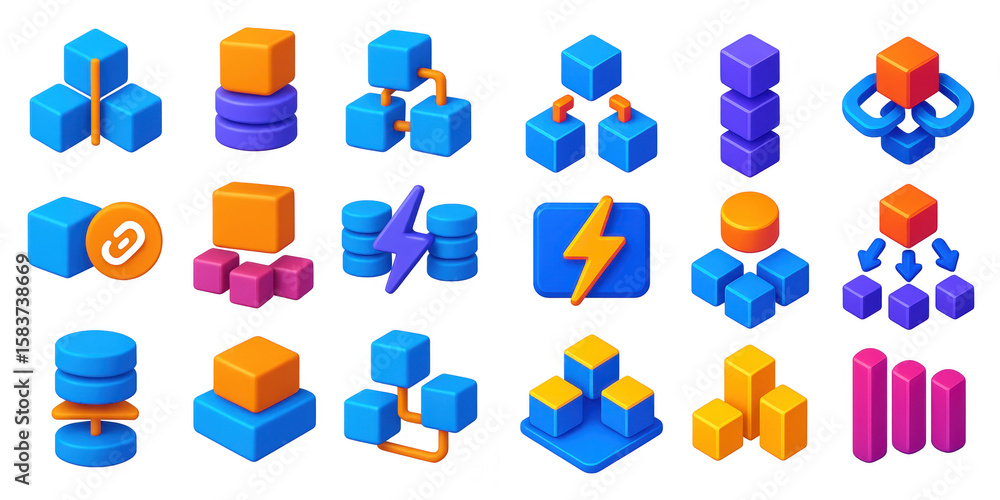 Fototapeta premium 3D Scalability Icons