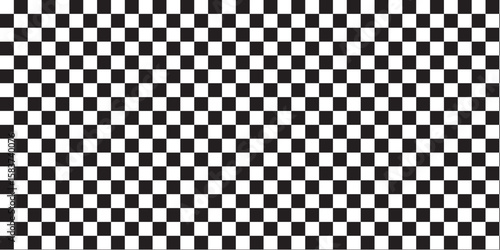 Black and white checker pattern, checkered chessboard, grid and mesh texture, race flag.