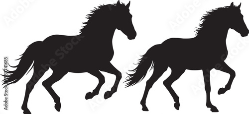 Galloping horse wild animal silhouette