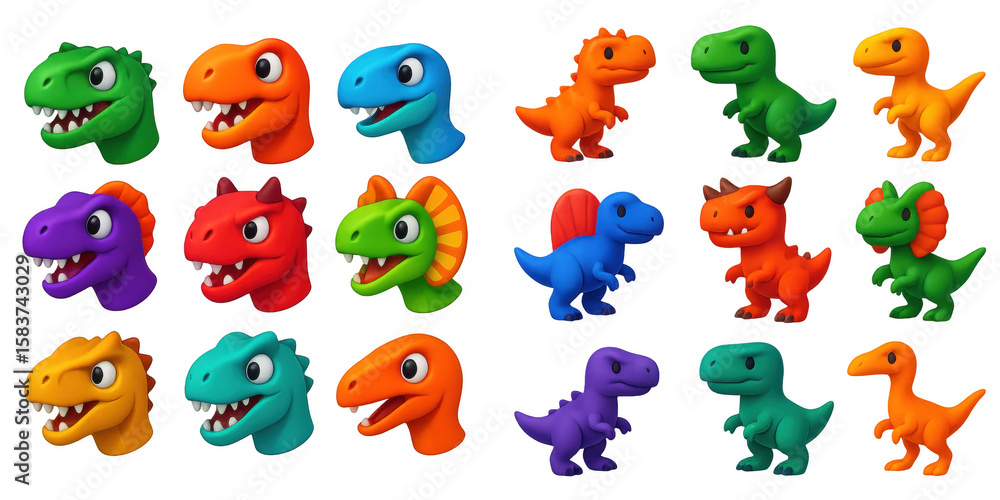 Obraz premium 3D Dinosaur Icons