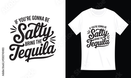Salty Tequila Funny Retro Drinker Tops T-shirt
