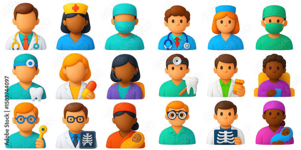 Obraz premium 3D Healthcare Icons