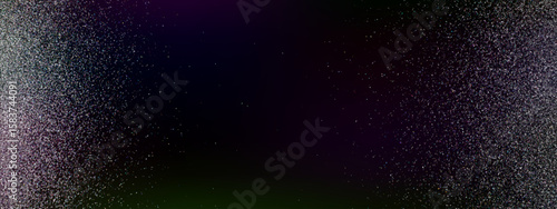 Black background with film noise and white dust texture. Vintage vector pattern of scratches, grains and water drops. Seamless dirty glass effect with subtle glitter particles.
