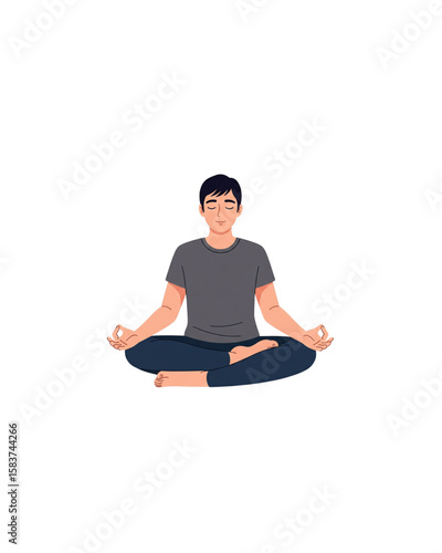 Flat vector of a person meditating