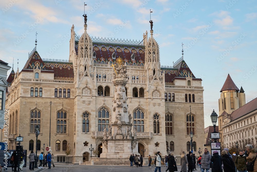 Naklejka premium Neo-Gothic Building of the Royal Ministry of Finance in Buda Castle in Budapest, Hungary