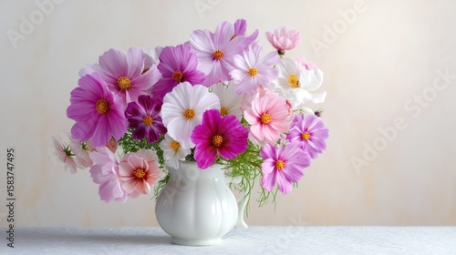 Wallpaper Mural Cosmos flowers in vase on white Torontodigital.ca