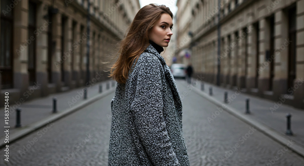 Fototapeta premium young woman walking on the street