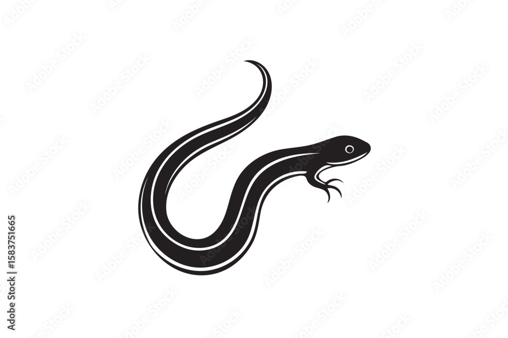 Fototapeta premium Slow worm silhouette. (1)