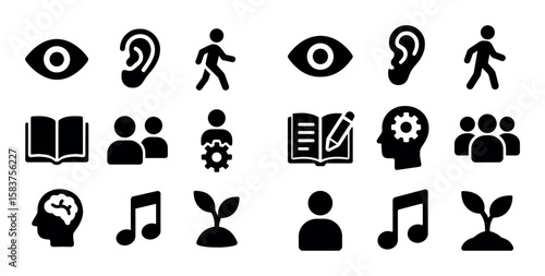 Nine Learning Styles Icons
