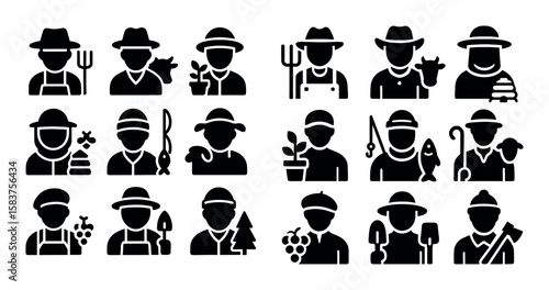 Agricultural Professions Icons