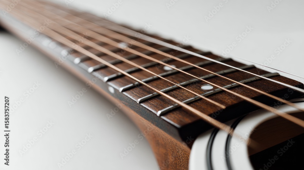 Fototapeta premium Close-up acoustic guitar neck