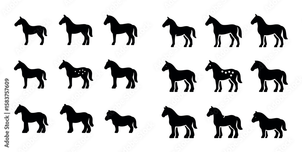 Fototapeta premium Horse Breeds Icons