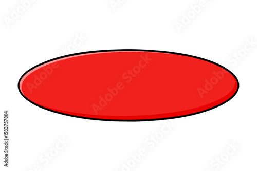ed elliptical shape black outline horizontal oval graphic design element isolated on white background.