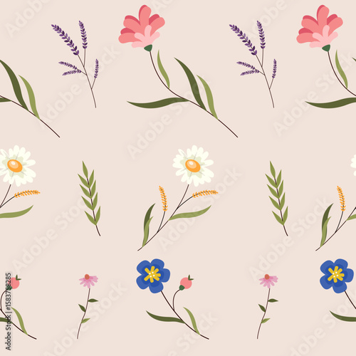 Wallpaper Mural Seamless Botanical Pattern  Vector Art, Floral and Graphics Torontodigital.ca
