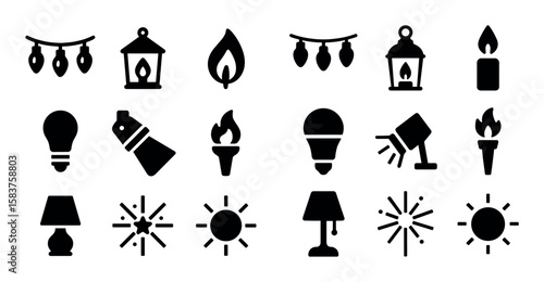 Festive Light Icon Set
