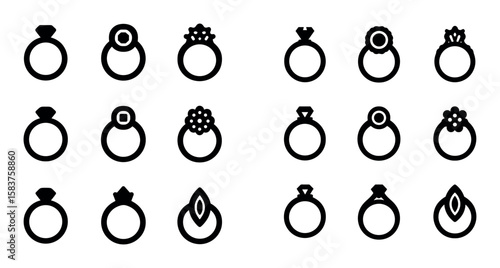 Engagement Ring Icon Grid