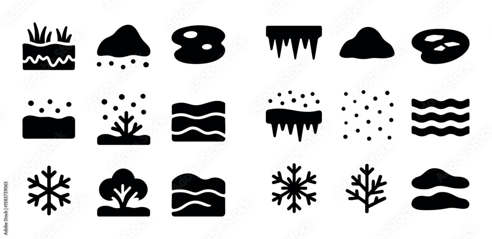 Naklejka premium Winter Icon Set