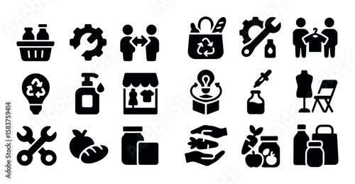 Zero Waste Icons Grid