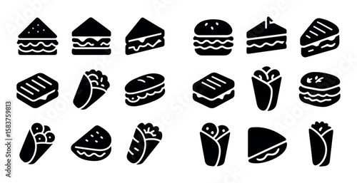 Diverse Sandwich Icons
