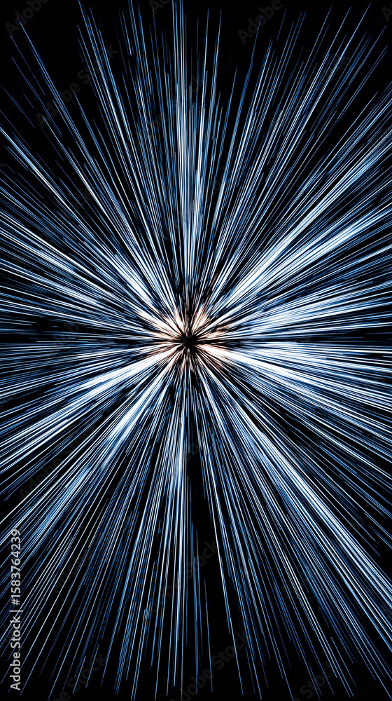 Obraz premium 無限の速度：ブルースピードライン背景、エネルギーの放射：テクノロジーと光の融合