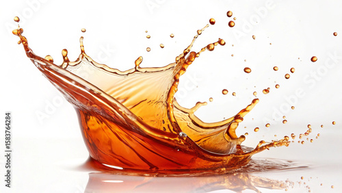 dynamic liquid splash crown isolated on white background.