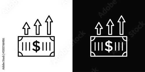 capital gain icon in outline style. Vector.