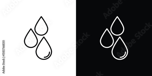 Water drop icon in outline style. Vector.