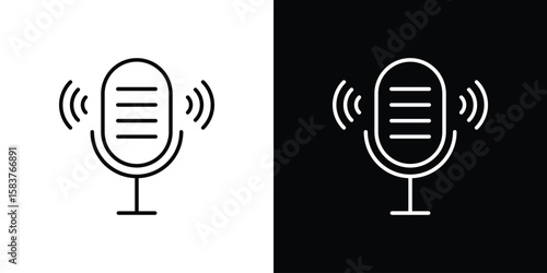 Voice recording icon in outline style. Vector.