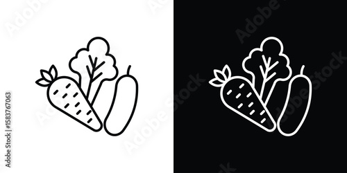 Vegetable icon in outline style. Vector.