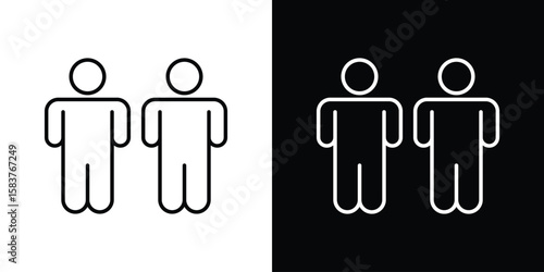 Twin icon in outline style. Vector.